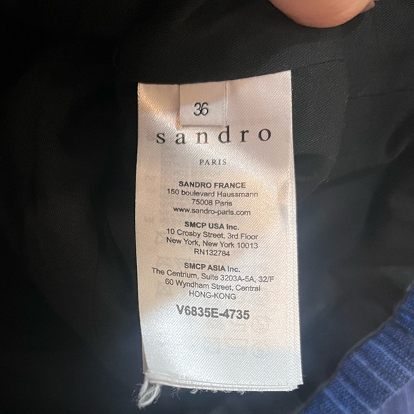 Sandro Blue Quilted Asymmetrical Jacket - Picture 6 of 9